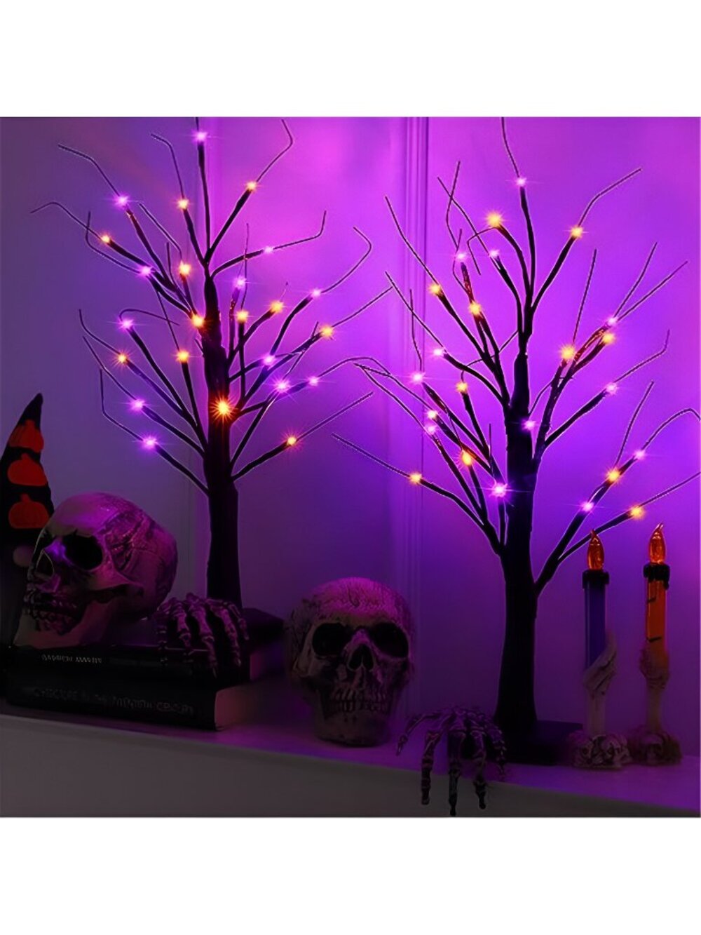 Halloween Decorations 2 Pack 24 Inch Color-Changing Halloween Tree